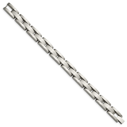 Stainless Steel Chisel Brushed 8 Inch Link Bracelet