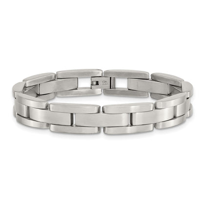 Stainless Steel Chisel Brushed 8 Inch Link Bracelet