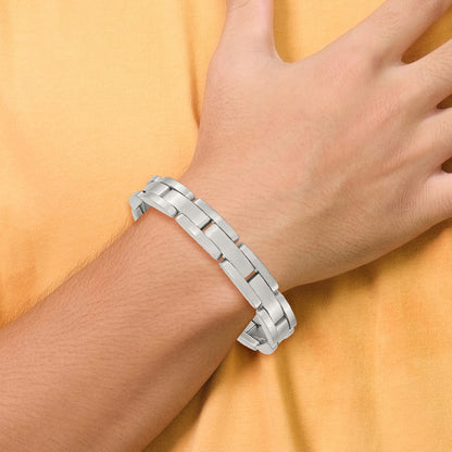 Stainless Steel Chisel Brushed 8 Inch Link Bracelet