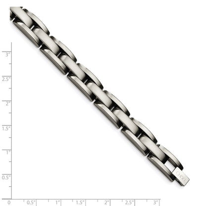 Stainless Steel Chisel Brushed 8 Inch Link Bracelet
