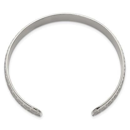 Stainless Steel Polished & Laser-Cut Hearts Cuff Bangle