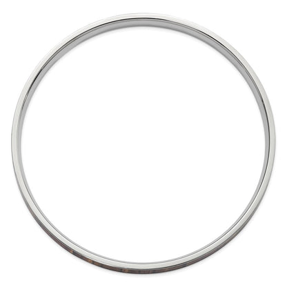 Stainless Steel Polished Brown And Black Enameled Bangle