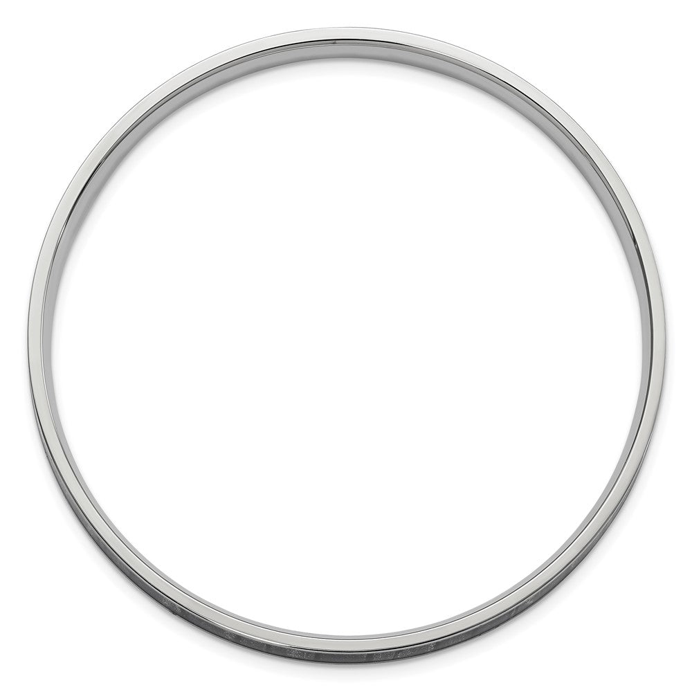 Stainless Steel Polished Black And White Enameled Bangle