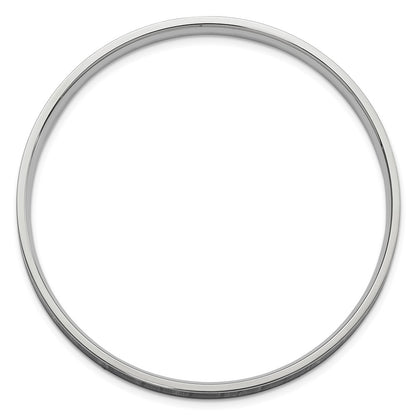 Stainless Steel Polished Black And White Enameled Bangle