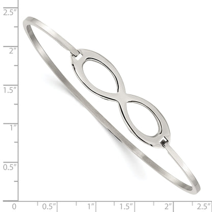 Stainless Steel Chisel Polished Infinity Symbol Bangle