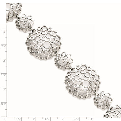 7.25 Inch Stainless Steel Multi-Circle With 1In Extension Polished Bracelet