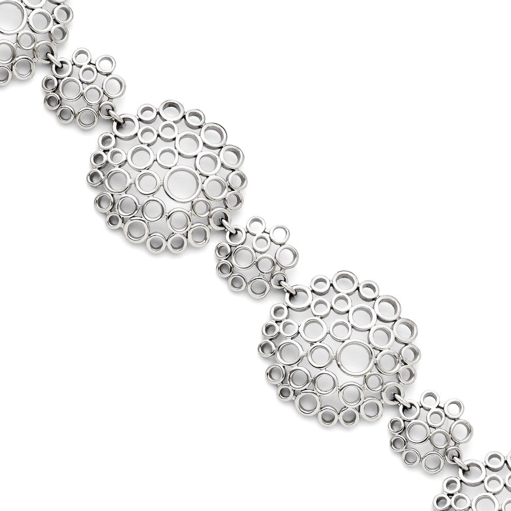 7.25 Inch Stainless Steel Multi-Circle With 1In Extension Polished Bracelet