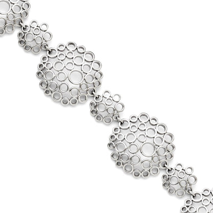 7.25 Inch Stainless Steel Multi-Circle With 1In Extension Polished Bracelet