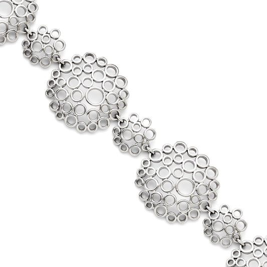 7.25 Inch Stainless Steel Multi-Circle With 1In Extension Polished Bracelet