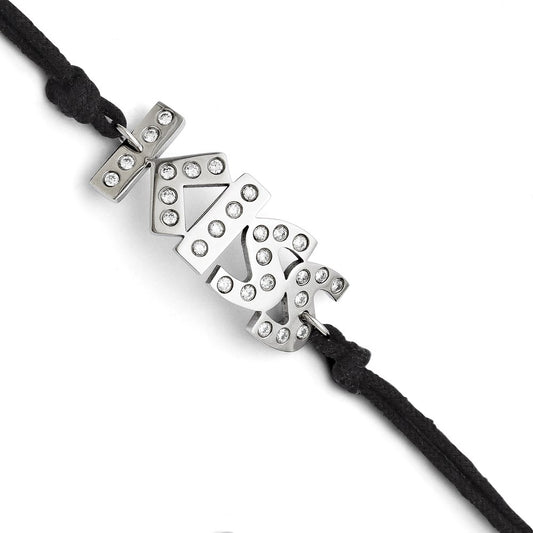 7.75 Inch Stainless Steel Cz Kiss With 1.75Ext Bracelet