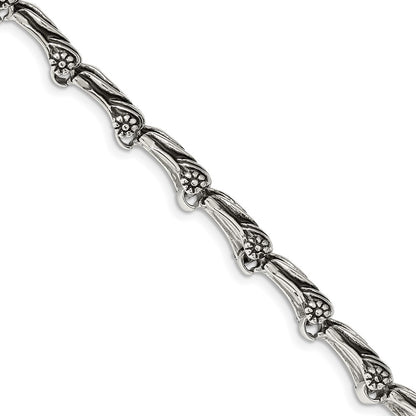 8.25 Inch Chisel Stainless Steel Antiqued And Polished Dragon 8.75 Bracelet