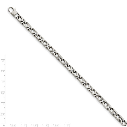 Stainless Steel Chisel Polished 6mm 8.5 Inch Fancy Link Bracelet