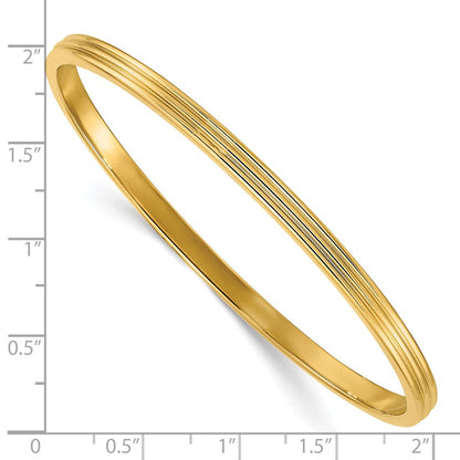 Stainless Steel Polished Yellow Ip-Plated 4mm Bangle