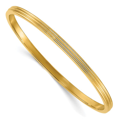 Stainless Steel Polished Yellow Ip-Plated 4mm Bangle
