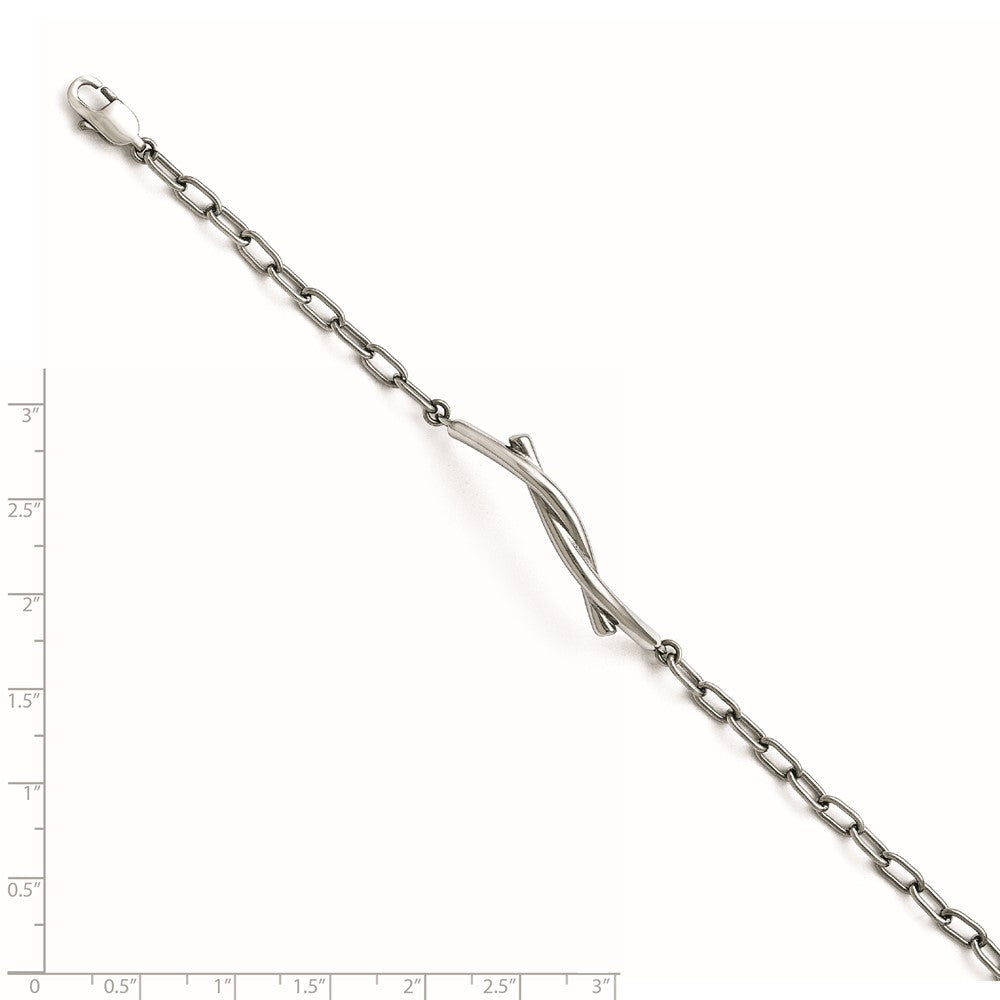 7 Inch Stainless Steel Polished And Twisted Bracelet