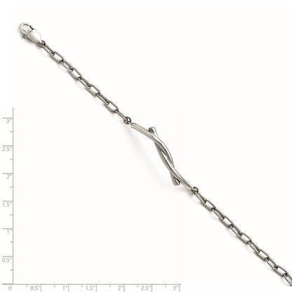 7 Inch Stainless Steel Polished And Twisted Bracelet