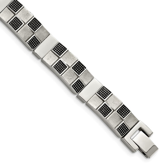 8.25 Inch Stainless Steel Antiqued Brushed And Polished 8.25In Bracelet
