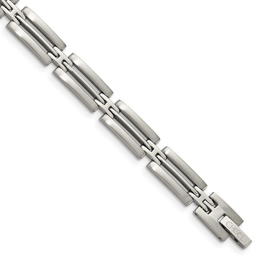Stainless Steel Chisel Brushed And Polished 8.75 Inch Link Bracelet