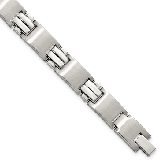 8.5 Inch Chisel Stainless Steel Brushed And Polished 8.25 Link Bracelet