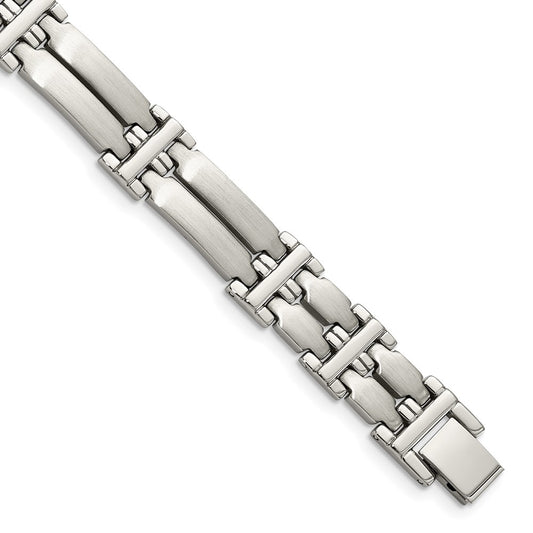 Stainless Steel Chisel Brushed And Polished 8.5 Inch Link Bracelet