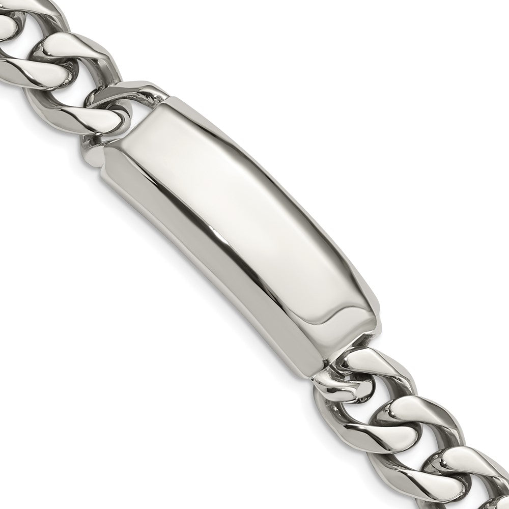 Stainless Steel Chisel Antiqued And Polished Curb Chain 8.75 Inch Id Bracelet