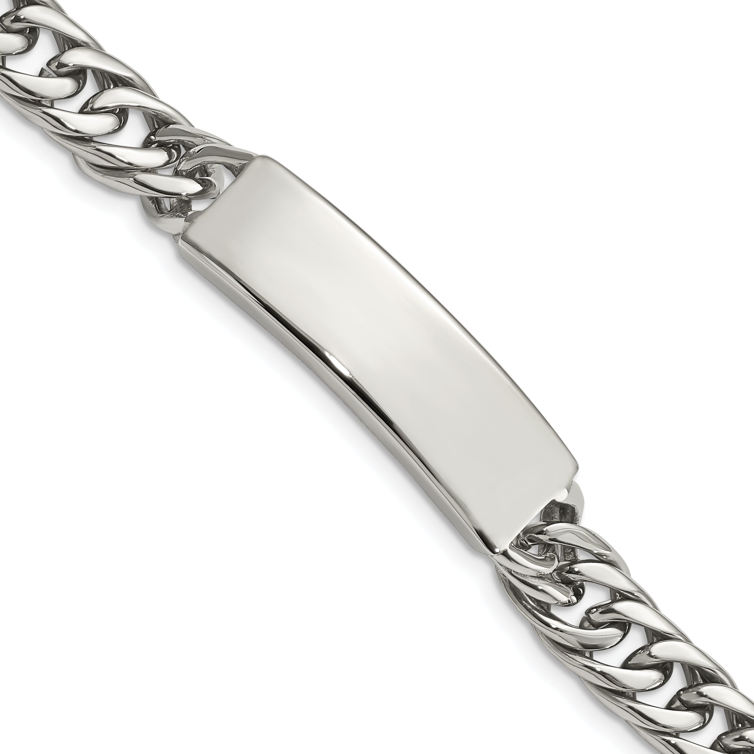 Stainless Steel Chisel Antiqued And Polished Curb Chain 8.5 Inch Id Bracelet