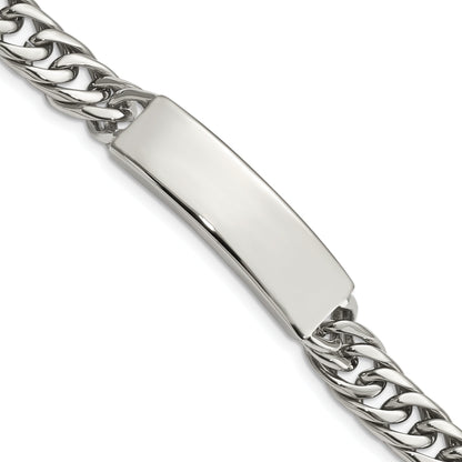 Stainless Steel Chisel Antiqued And Polished Curb Chain 8.5 Inch Id Bracelet