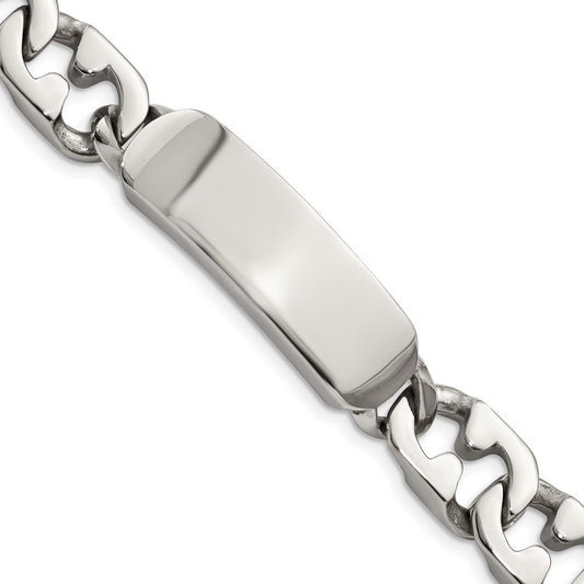 8.75 Inch Chisel Stainless Steel Polished 8.5 Id Bracelet
