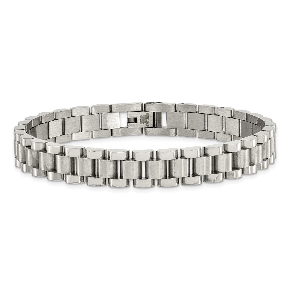 Stainless Steel Chisel Brushed And Polished 8.5 Inch Link Bracelet