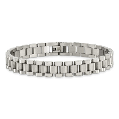 Stainless Steel Chisel Brushed And Polished 8.5 Inch Link Bracelet