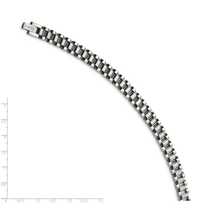 Stainless Steel Chisel Brushed And Polished 8.5 Inch Link Bracelet