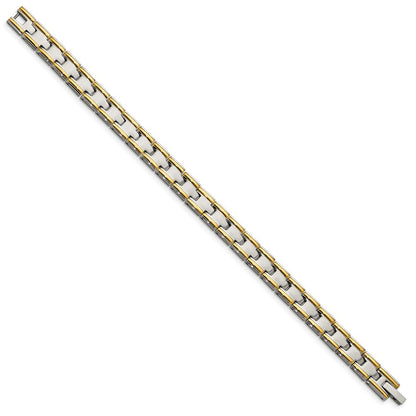 Stainless Steel Chisel Polished Yellow Ip-Plated 8.5 Inch Link Bracelet