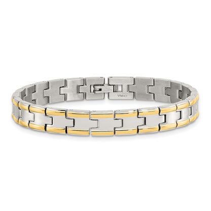 Stainless Steel Chisel Polished Yellow Ip-Plated 8.5 Inch Link Bracelet