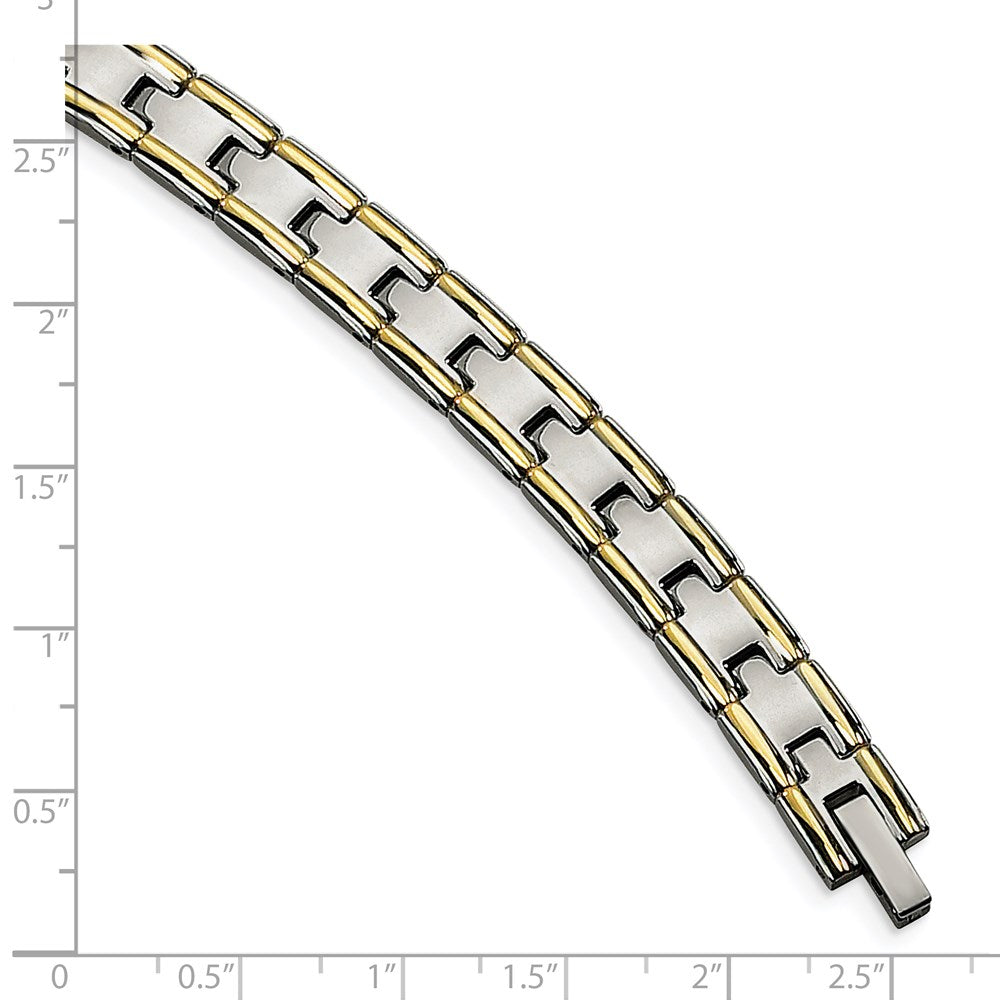 Stainless Steel Chisel Polished Yellow Ip-Plated 8.5 Inch Link Bracelet