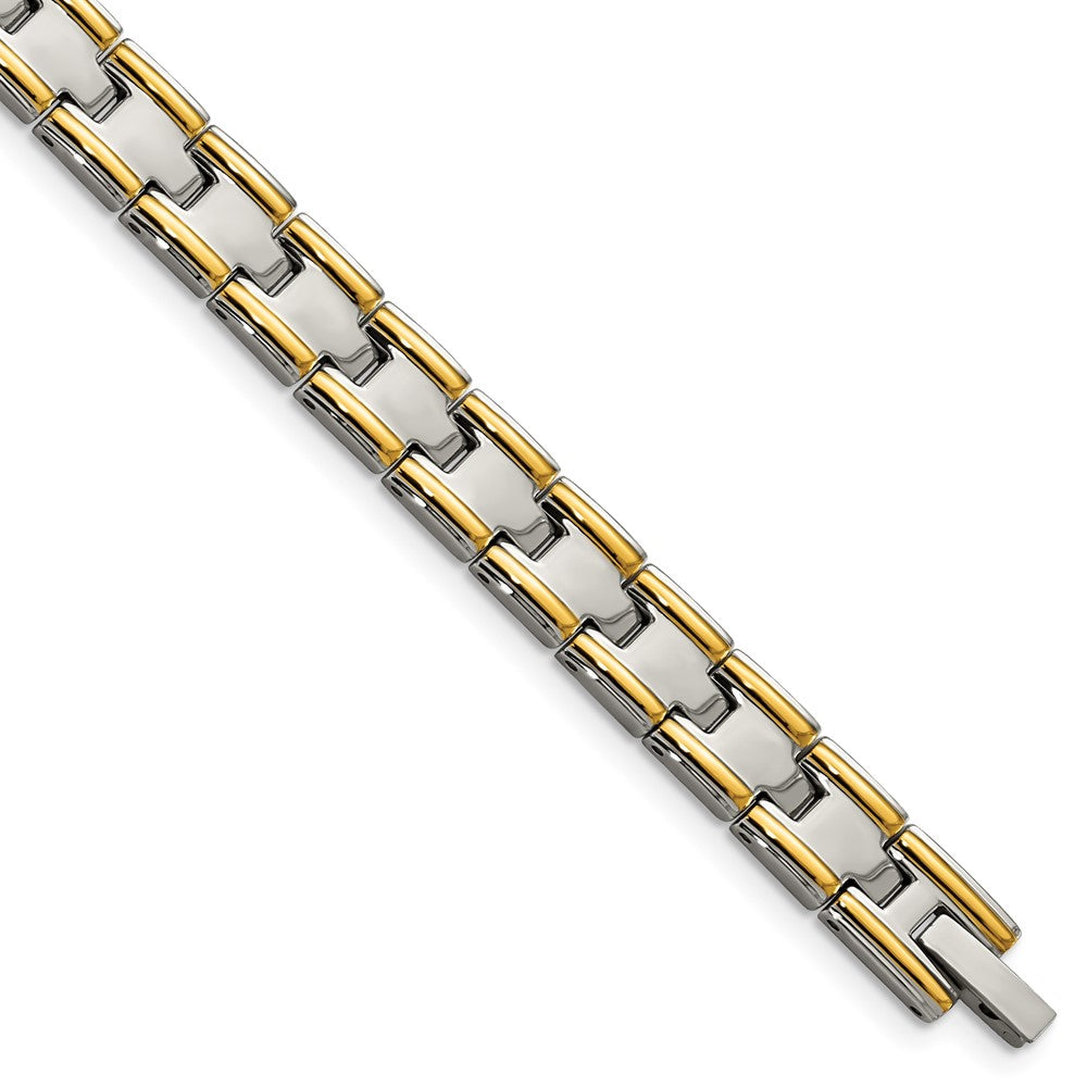 Stainless Steel Chisel Polished Yellow Ip-Plated 8.5 Inch Link Bracelet