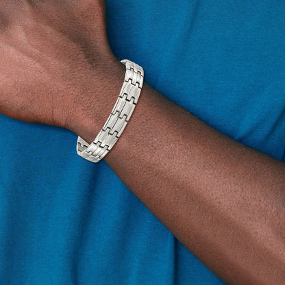 Stainless Steel Chisel Brushed And Polished 8.5 Inch Link Bracelet