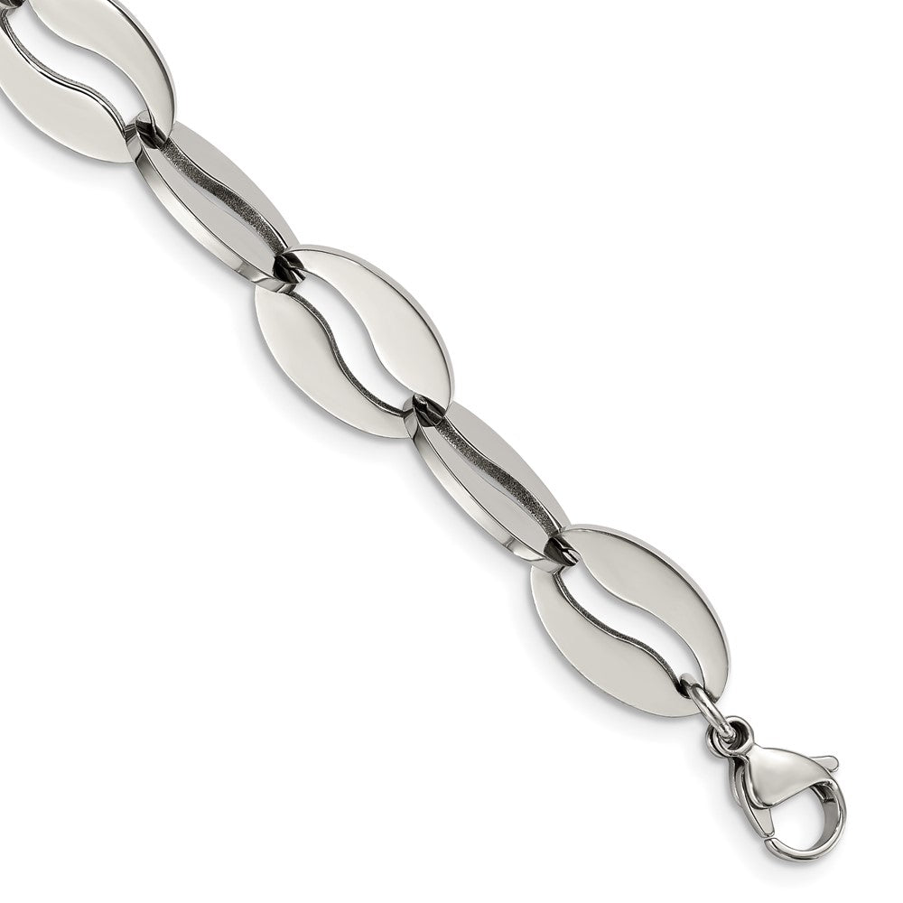 8.5 Inch Stainless Steel Polished Heart 8.5In Bracelet