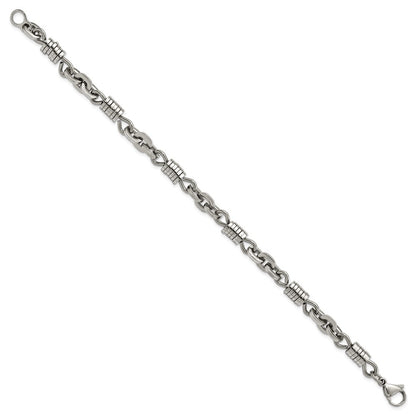 Stainless Steel Chisel Polished 9 Inch Bracelet