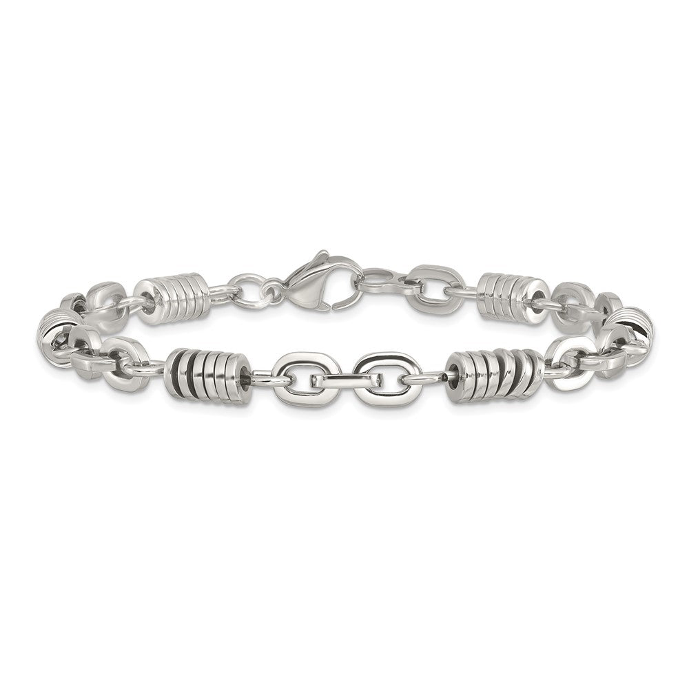Stainless Steel Chisel Polished 9 Inch Bracelet