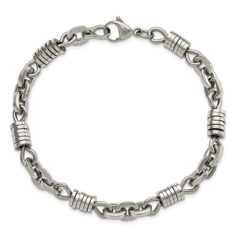 Stainless Steel Chisel Polished 9 Inch Bracelet