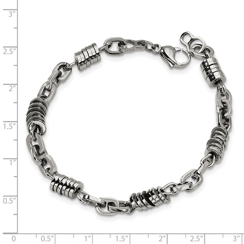 Stainless Steel Chisel Polished 9 Inch Bracelet