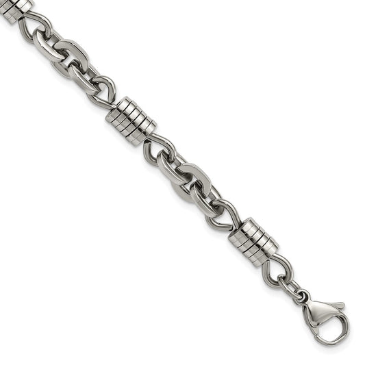 Stainless Steel Chisel Polished 9 Inch Bracelet