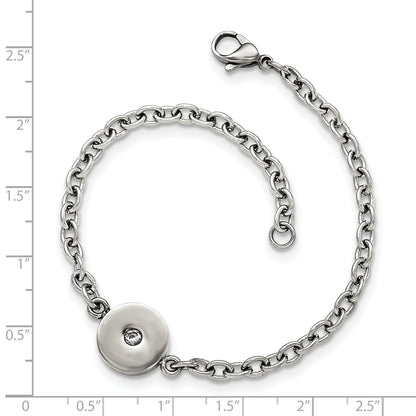7.75 Inch Stainless Steel Polished W/Cz 7.75In Bracelet