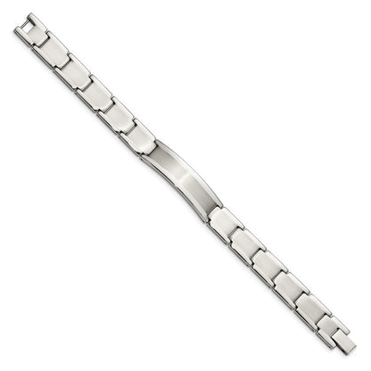 8.5 Inch Chisel Stainless Steel Brushed And Polished 8.25 Id Bracelet