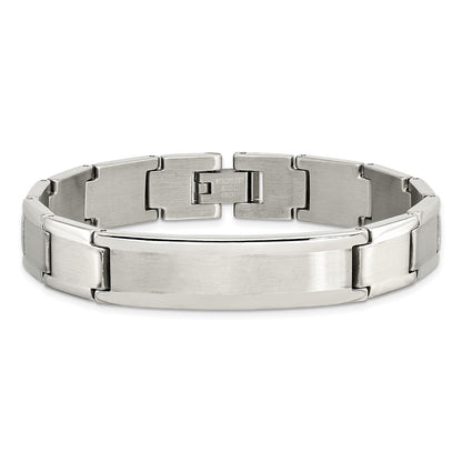 8.5 Inch Chisel Stainless Steel Brushed And Polished 8.25 Id Bracelet