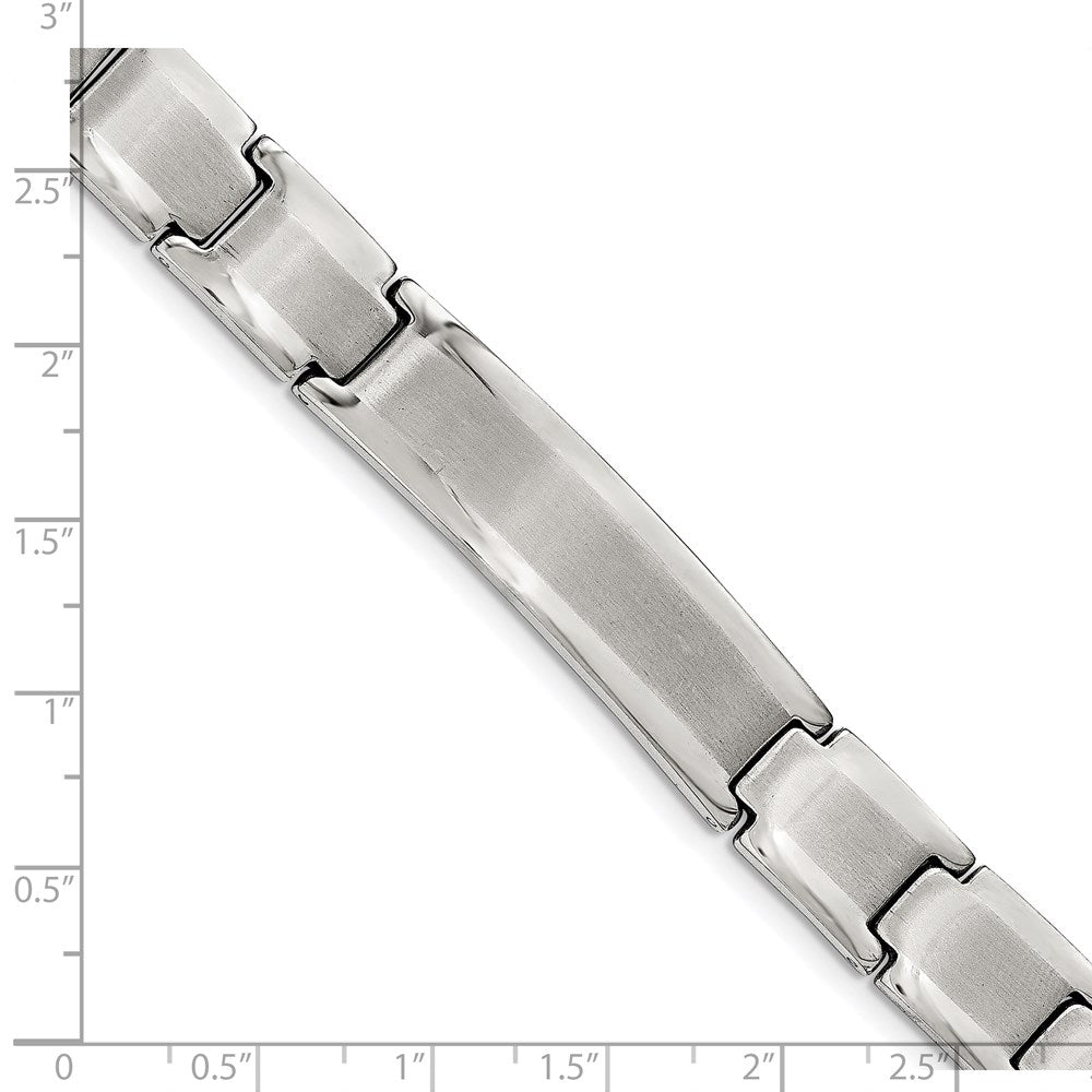 8.5 Inch Chisel Stainless Steel Brushed And Polished 8.25 Id Bracelet