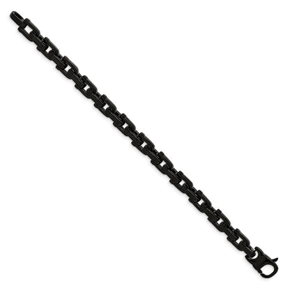 Stainless Steel Chisel Polished Black Ip-Plated 8.5 Inch Fancy Link Bracelet