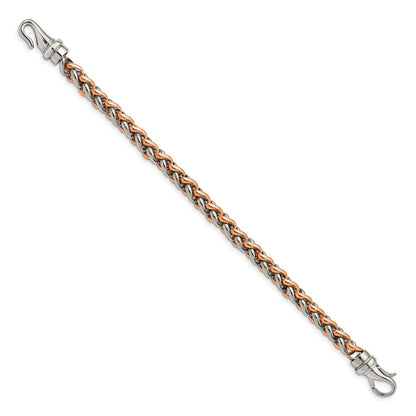 Stainless Steel Chisel Polished Rose Ip-Plated 8.5 Inch Bracelet