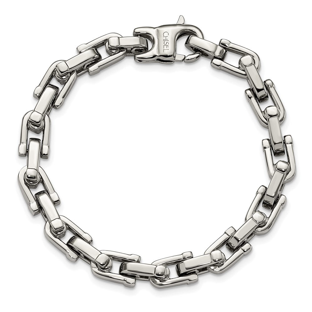 Stainless Steel Chisel Polished 8.5 Inch Bracelet