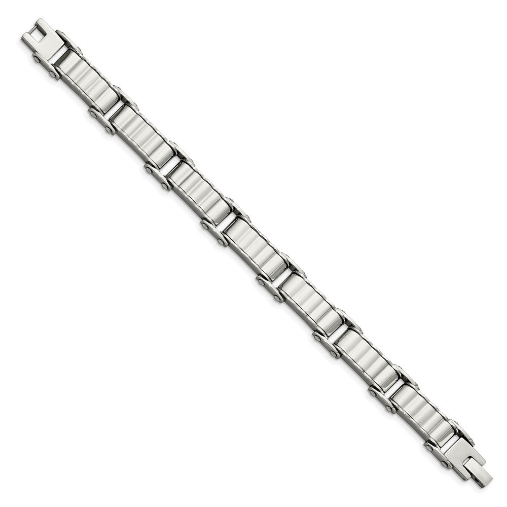 8 Inch Stainless Steel Polished And Textured 8In Bracelet